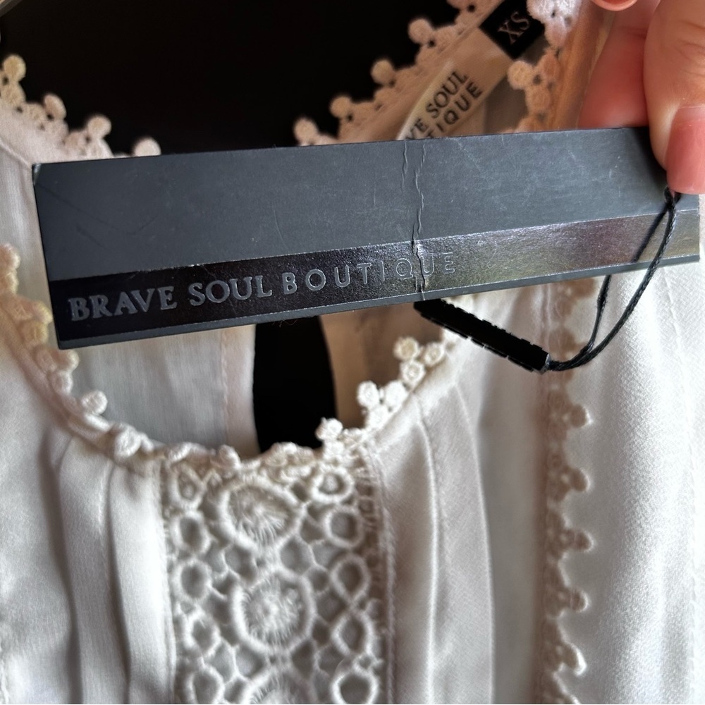 NWT Brave Soul White Lace Dress Size x small - Picture 6 of 12